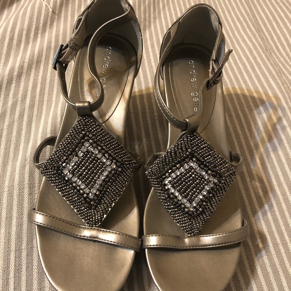 Andrew geller bling wedge sandal heels